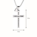 stainless steel bible scripture jewelry necklace sports design baseball ball charm I CAN DO ALL THINGS cross jewelry